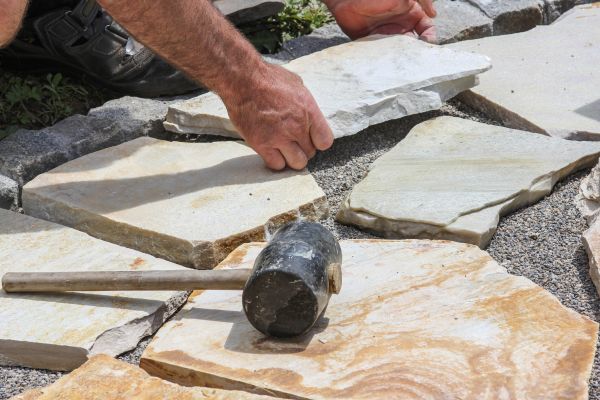 Stone Sidewalk Installation in Mesa